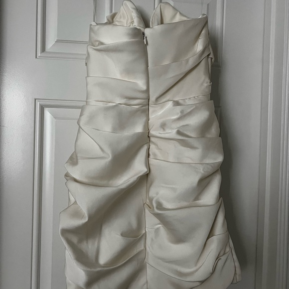 House of CB Emanuela Ivory Draped Ruched Mini Dress - Picture 4 of 13